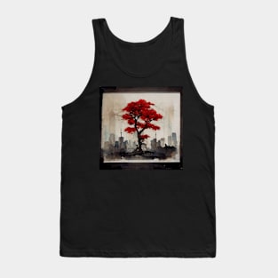 Red Japanese Maple water color painting Tank Top